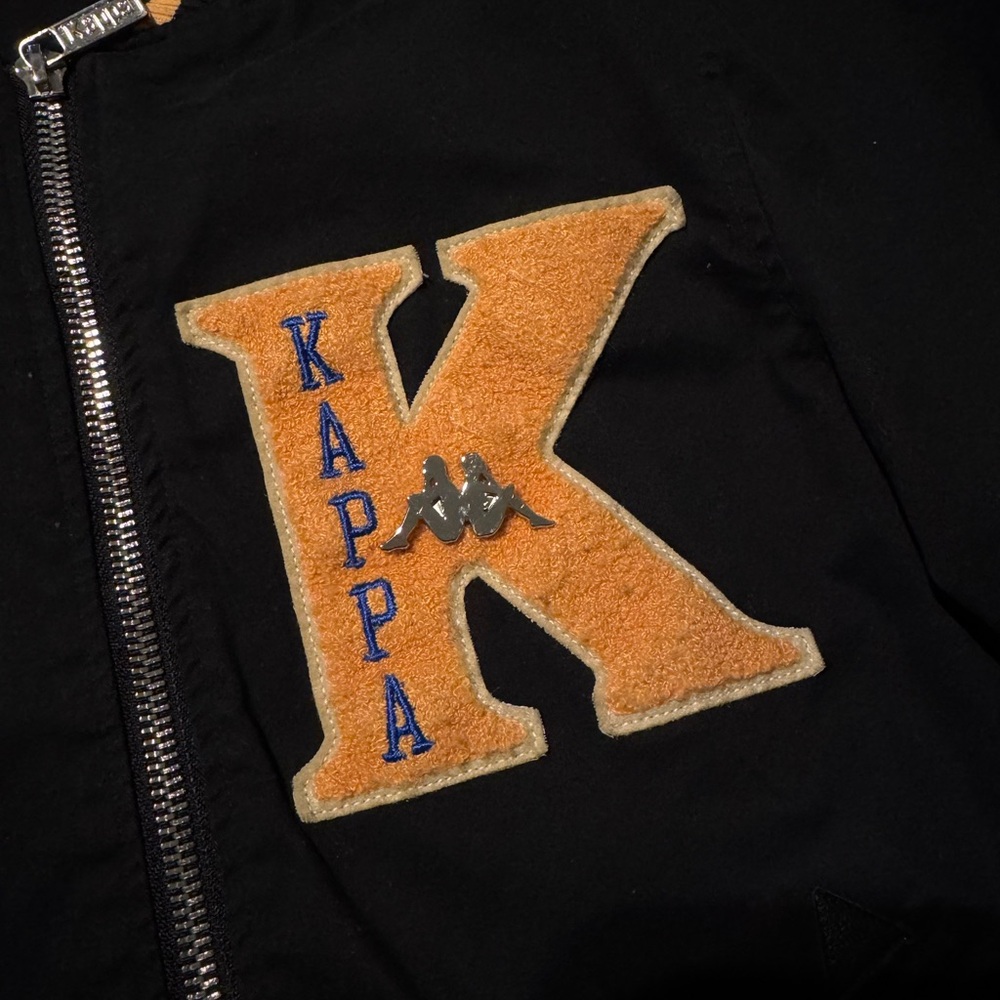 Kappa Men's Black and Orange Varsity Jacket - Picture 3 of 7